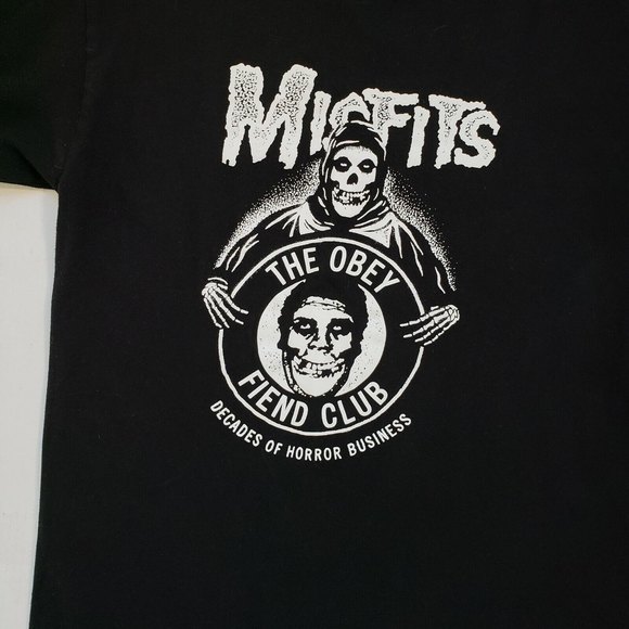 Misfits Band T-Shirt Size M Punk Rock Black Misfit Fiend Club Decades of Horror - Picture 2 of 8